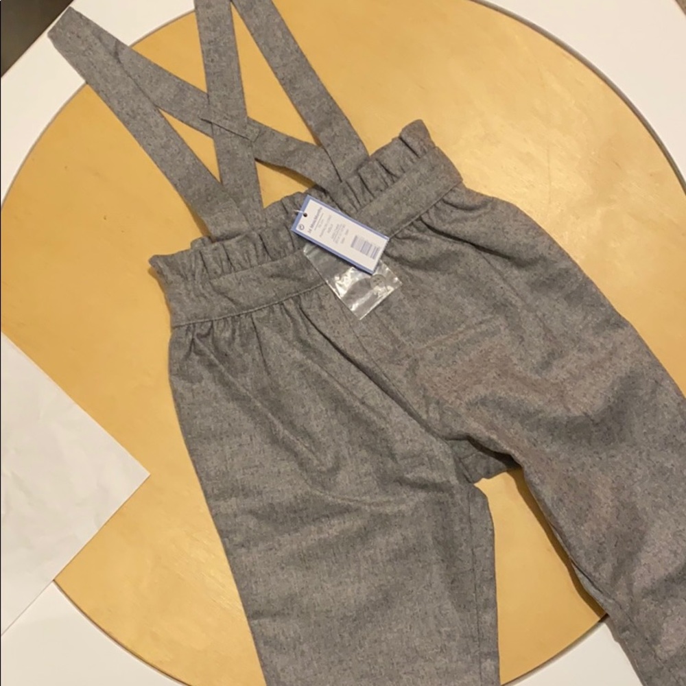 Jacadi Paris suspender overall ruffle waist pants